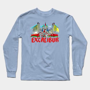 Excalibur Las Vegas Hotel Casino Retro Vintage Long Sleeve T-Shirt